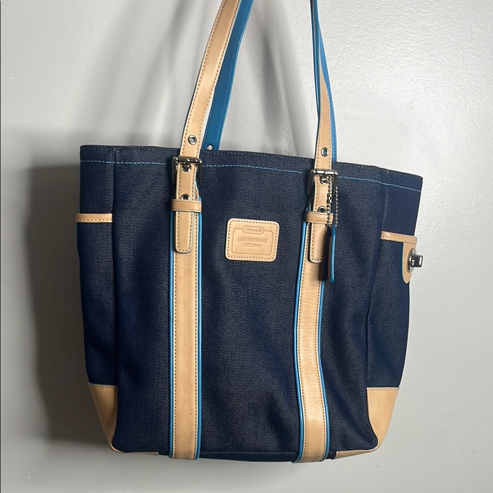 Coach denim tote